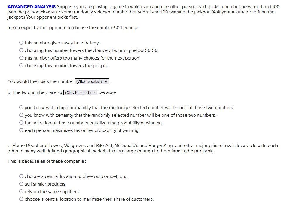 Solved ADVANCED ANALYSIS Suppose you are playing a game in | Chegg.com
