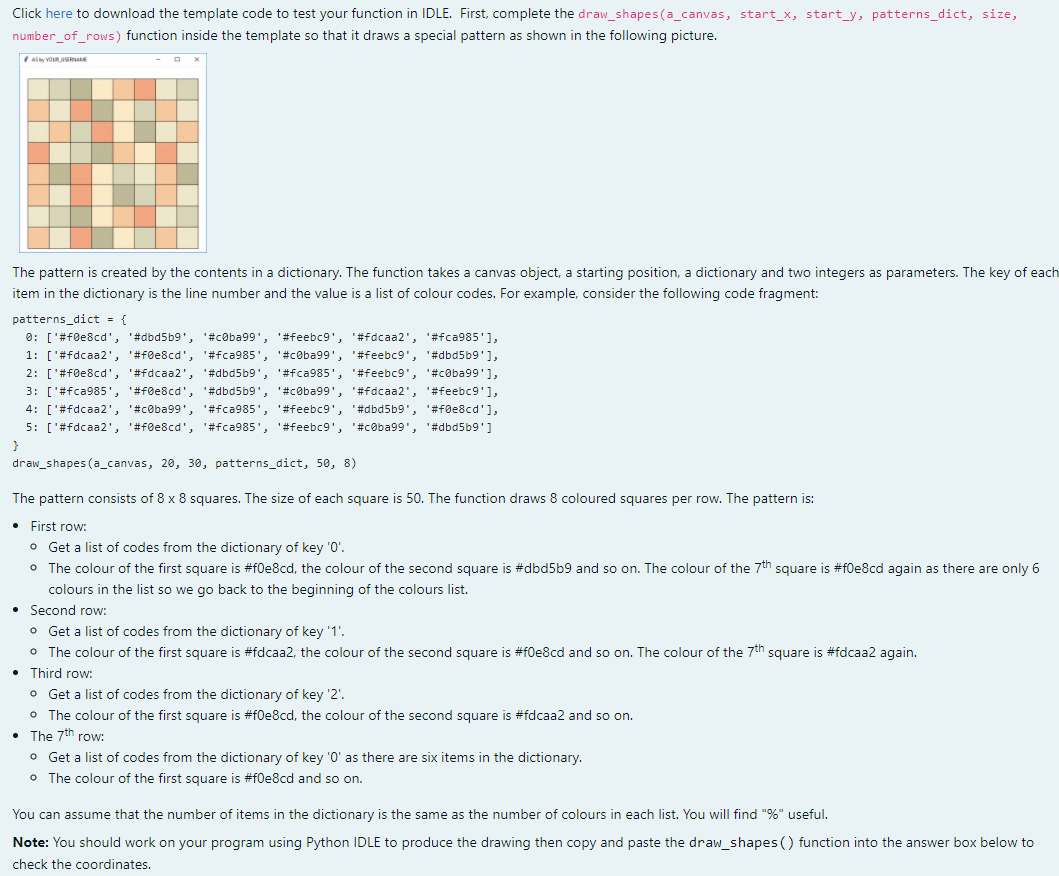 Solved Click here to download the template code to test your | Chegg.com