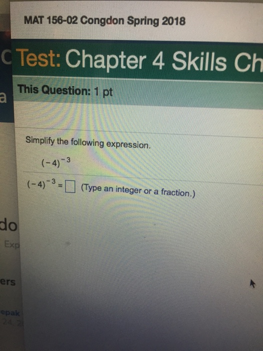 Solved MAT 156-02 Congdon Spring 2018 C Test: Chapter 4 | Chegg.com