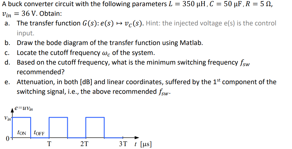 A Buck Converter Circuit With The Following | Chegg.com