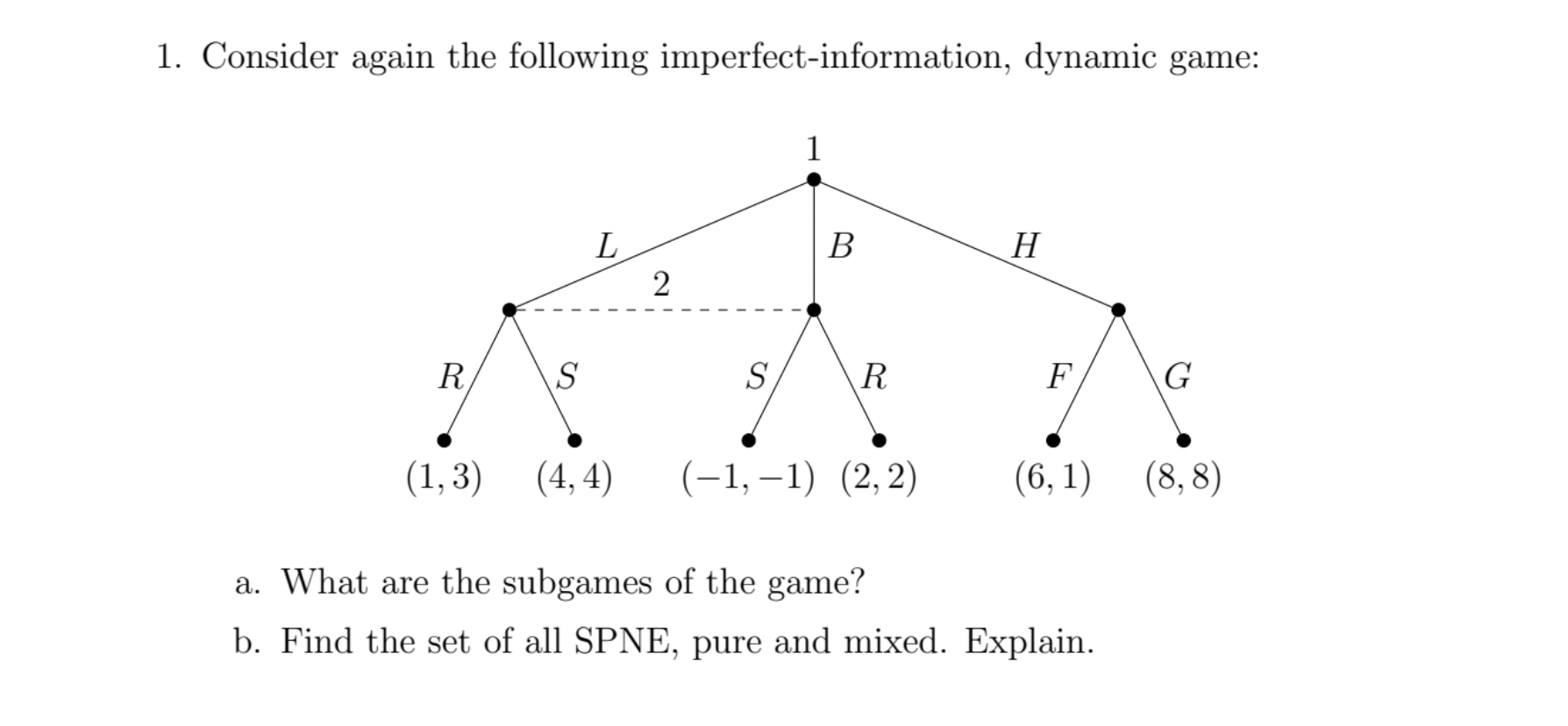 Solved Comprehensive form games Consider the dynamic game