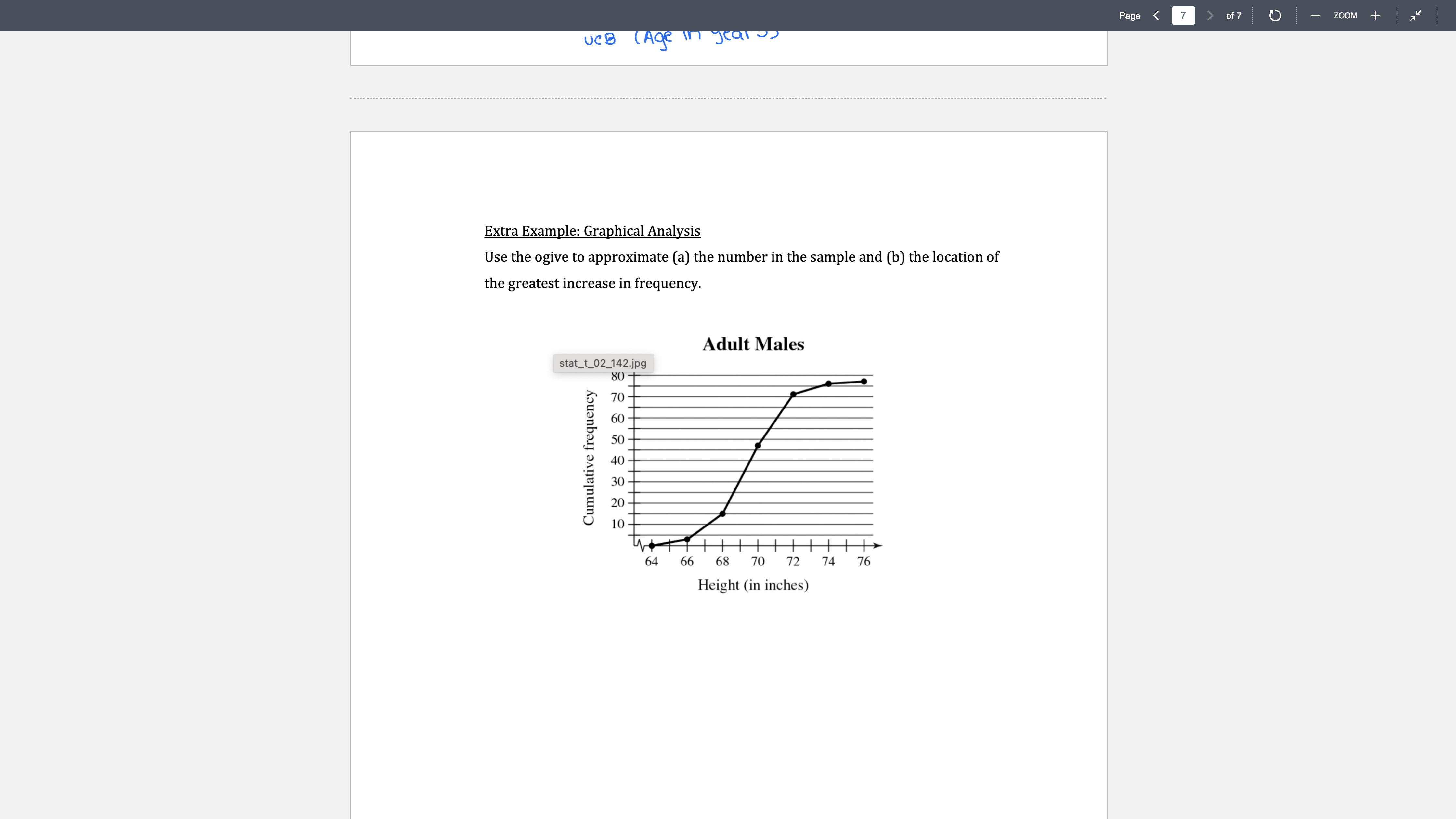 Solved Extra Example: Graphical Analysis Use the ogive to | Chegg.com