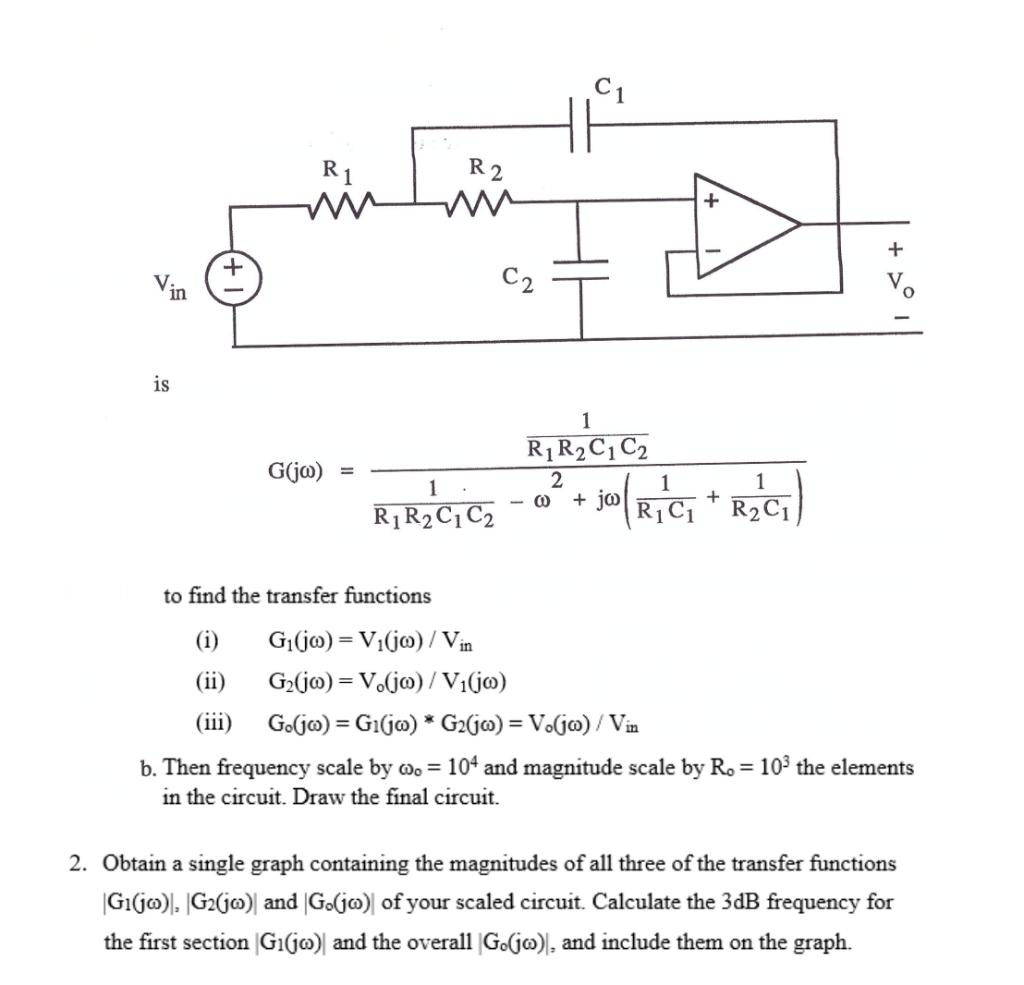 Solved Pre Lab 1 To Design The Cascaded Circuit To Be Bu Chegg Com