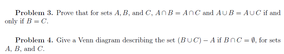 Solved Problem 3. Prove That For Sets A, B, And C, AnB = An | Chegg.com