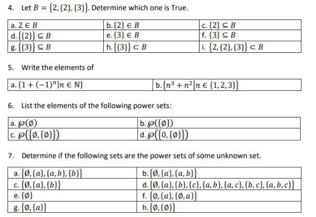 Solved 4. Let B = {2,{2},{3}}. Determine Which One Is True. | Chegg.com