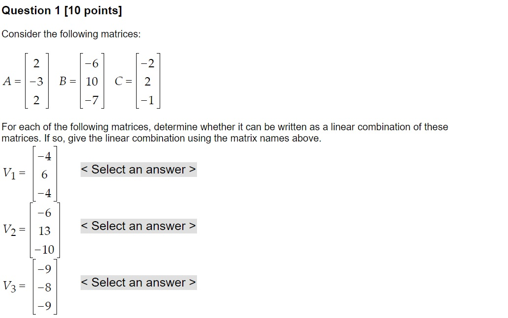 Solved Question 1 (10 points] Consider the following | Chegg.com