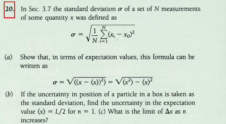 Solved the standard deviation of a set of N measurements of | Chegg.com