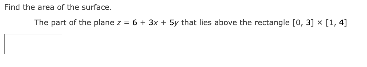 Solved Find The Area Of The Surface. The Part Of The Plane | Chegg.com