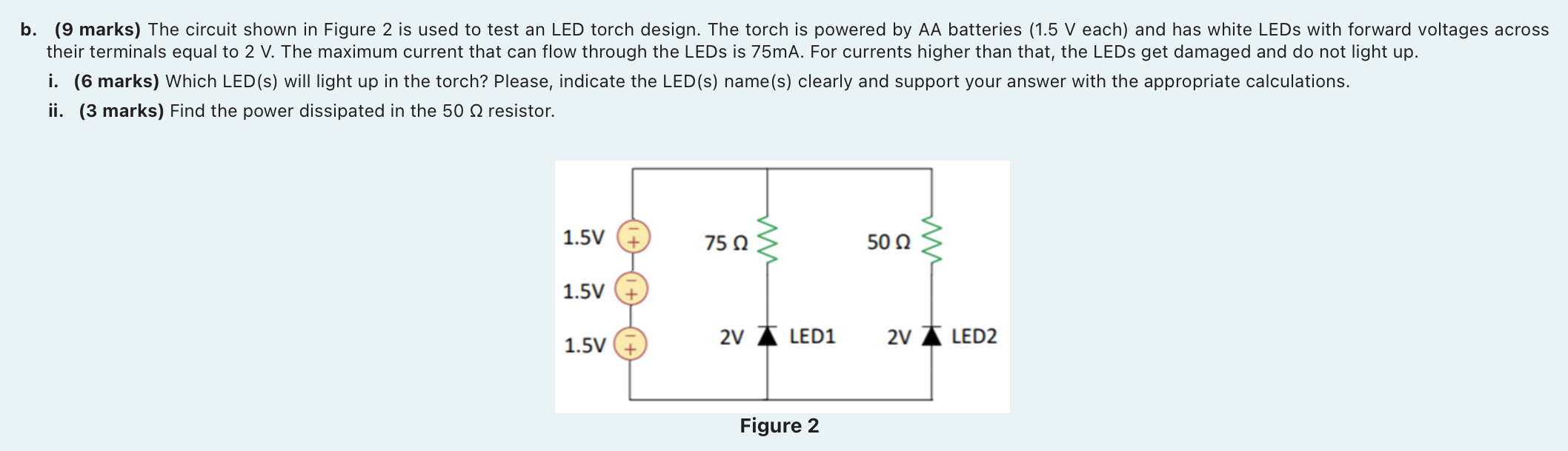 Solved a. (10 marks) In the circuit shown in Figure 3, i. (3 | Chegg.com
