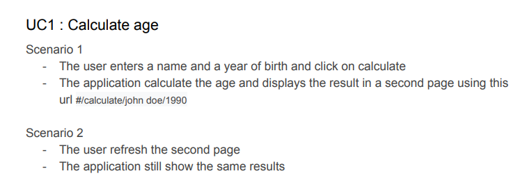 Age calculator Create 2 views using AngularJS routes. | Chegg.com