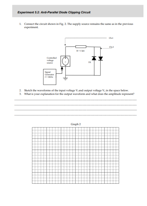 Solved Experiment 5.1: Half Wave Rectifier 1. Connect the | Chegg.com