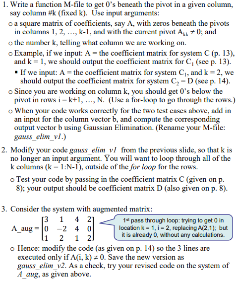 Solved 1. Write a function M-file to get O's beneath the | Chegg.com