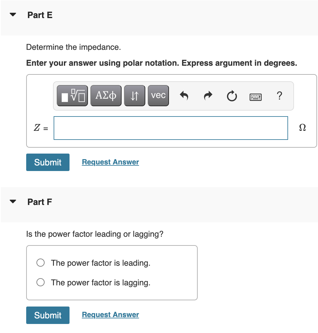 Solved The phasor voltage across a certain load is V = | Chegg.com