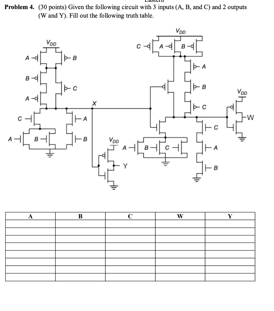 Solved Problem 4. (30 points) Given the following circuit | Chegg.com