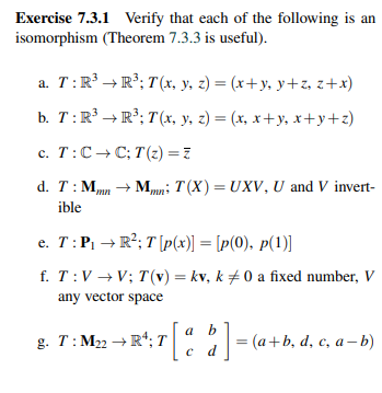 Solved Exercise 7 3 1 Verify That Each Of The Following Is Chegg Com