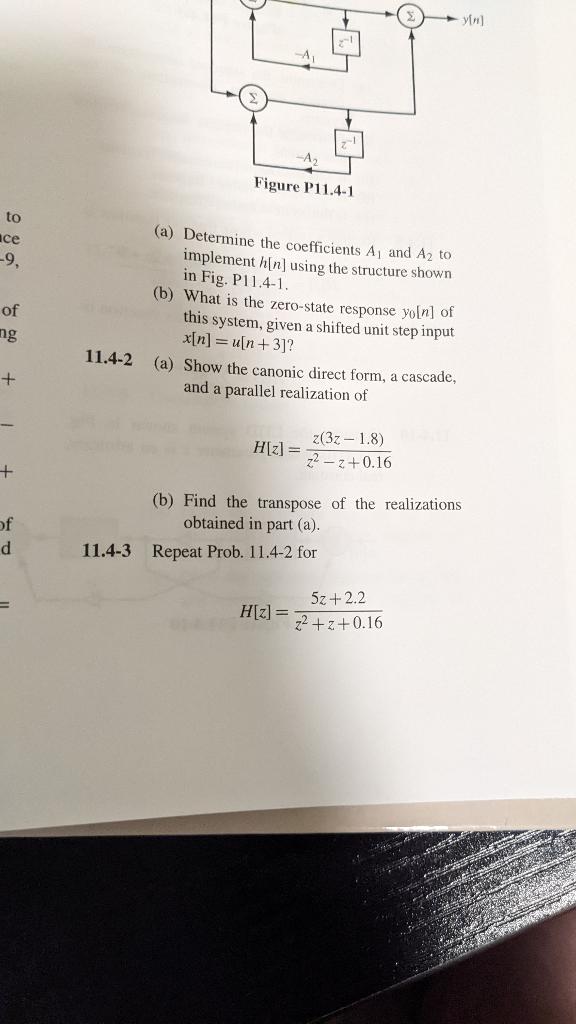 Solved A Determine The Coefficients A1 And A2 To Implement 0411
