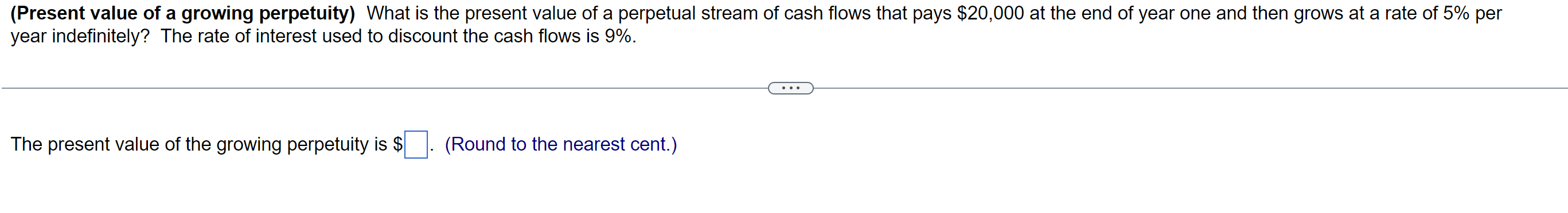 Solved (Present value of a growing perpetuity) What is the | Chegg.com