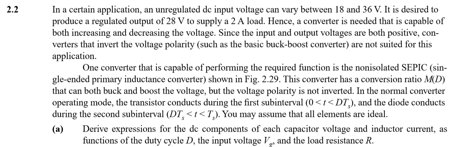 Solved In a certain application, an unregulated dc input | Chegg.com