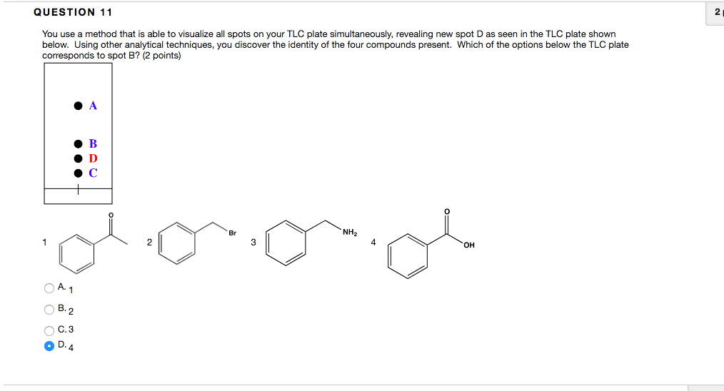 Solved The TLC plate shown below was a normal phase TLC
