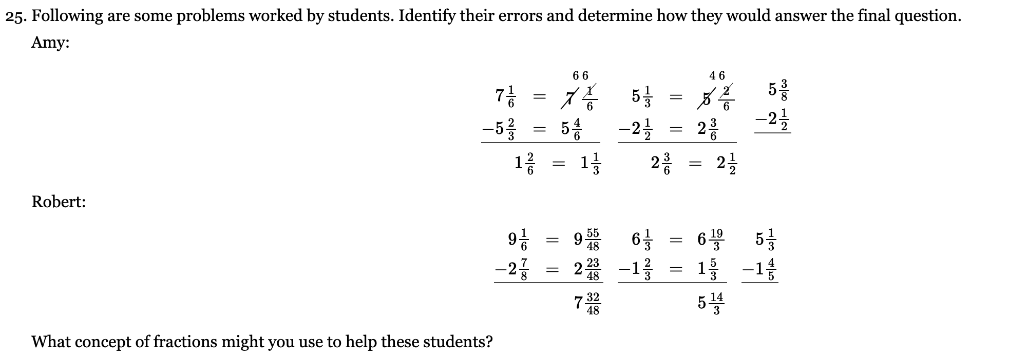 Solved 25. Following are some problems worked by students. | Chegg.com