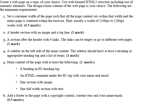 Solved Create a web page on a topic of your choice. Use | Chegg.com