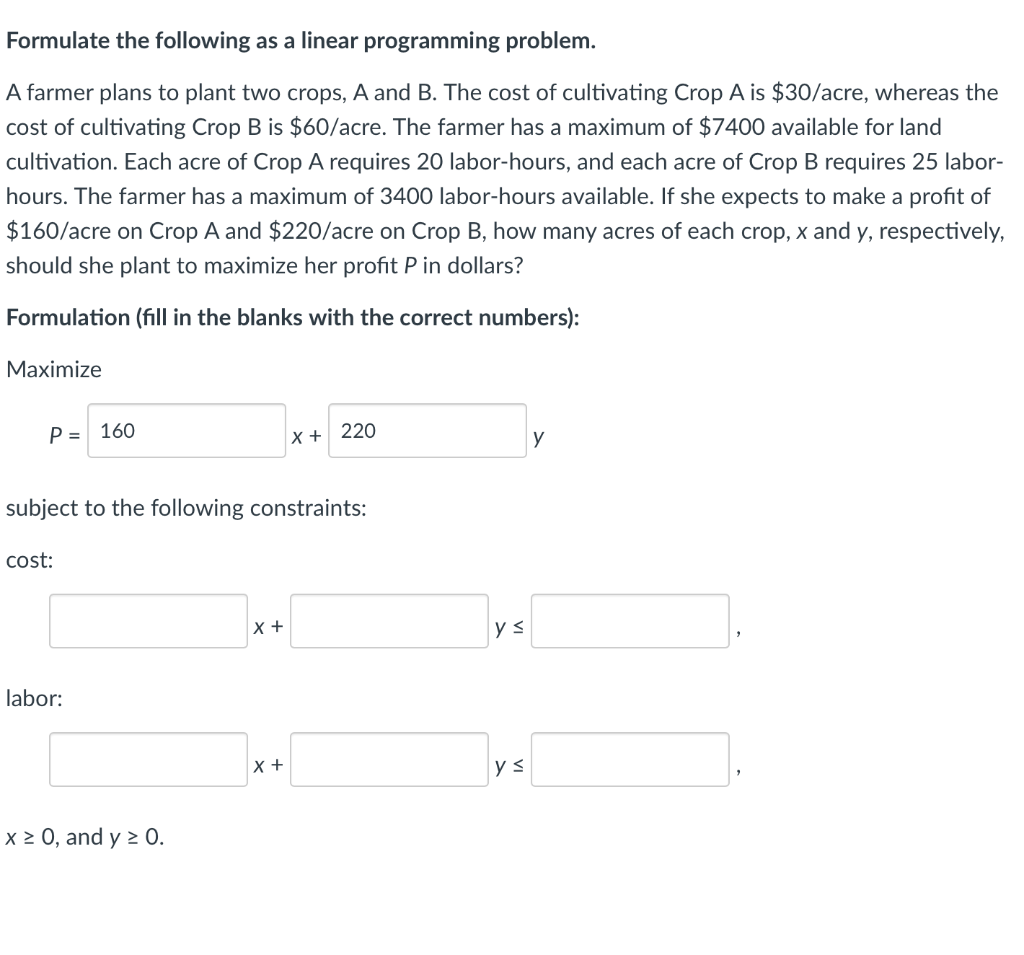 Solved Formulate the following as a linear programming | Chegg.com