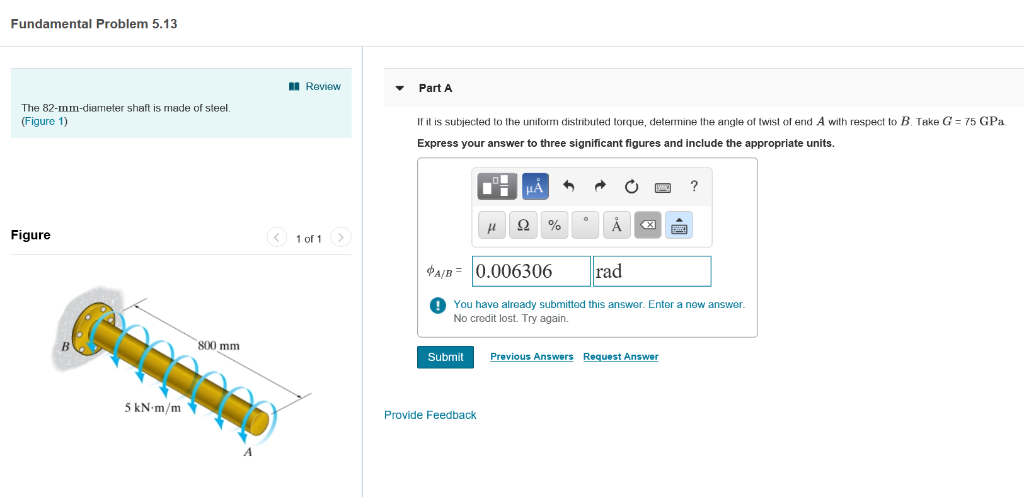 Solved Fundamental Problem 5.13 Review Part A The | Chegg.com