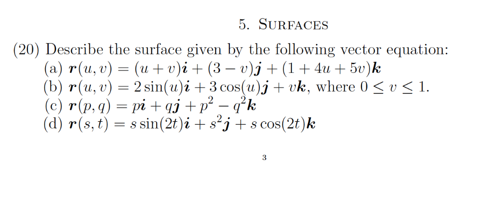 Solved 5 Surfaces Describe The Surface Given By The Chegg Com