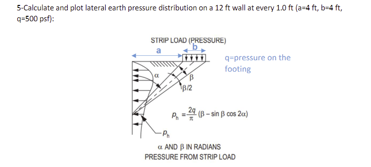 Solved 5-Calculate and plot lateral earth pressure | Chegg.com
