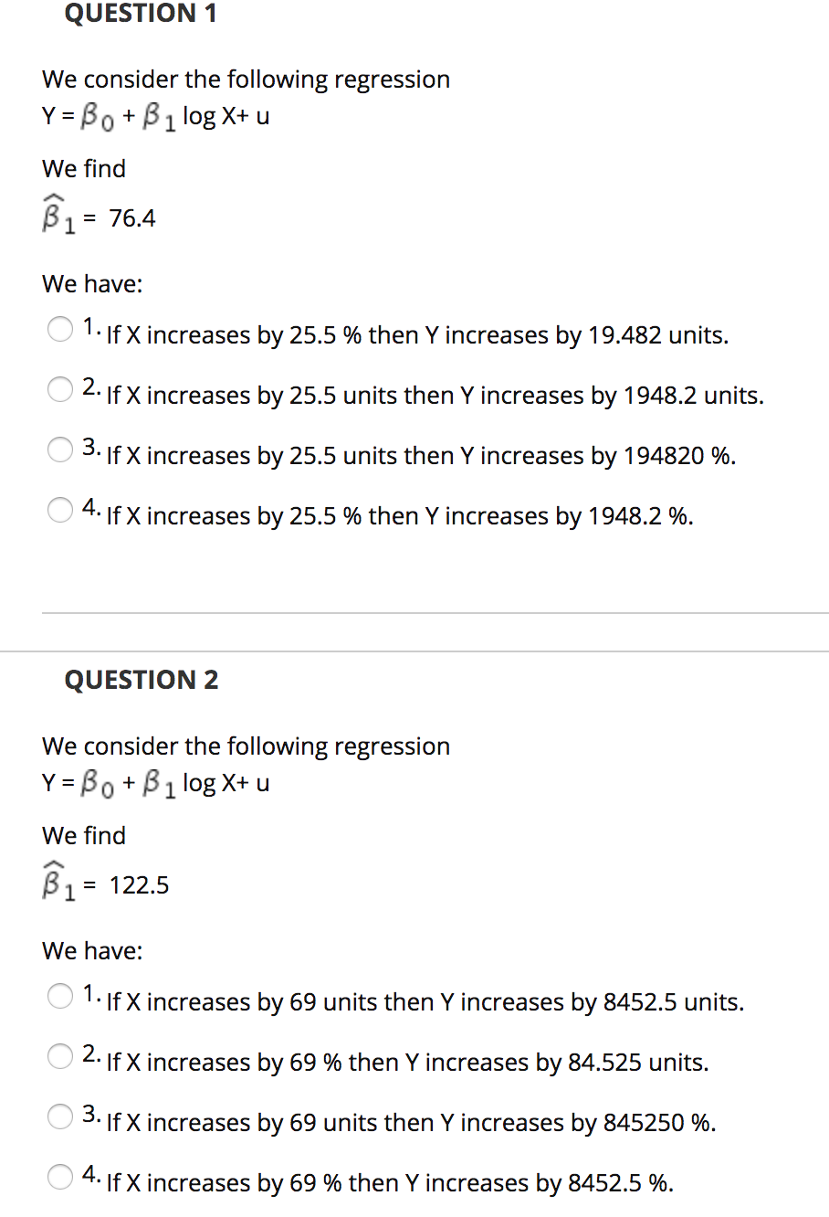 Solved QUESTION 1 We consider the following regression Y = | Chegg.com