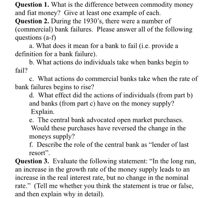 Fiat Money Examples