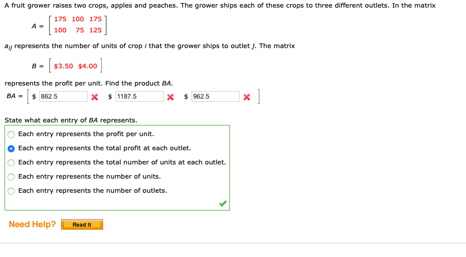 Solved A fruit grower raises two crops, apples and peaches.