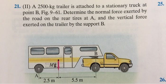 Solved 21. (II) A 2500-kg trailer is attached to a | Chegg.com