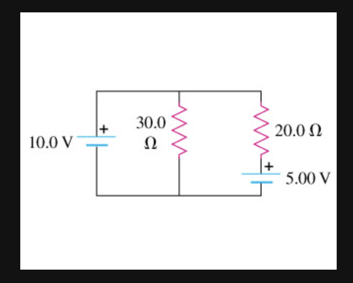Solved Find the current through the 10.0 ﻿VV battery.