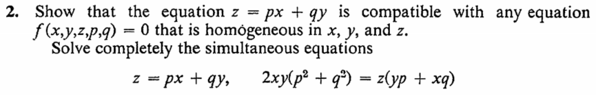 Solved 2 Show That The Equation Z Px Qy Is Compatible Chegg Com