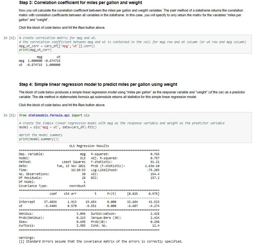 Solved In this discussion, you will work with a cars data