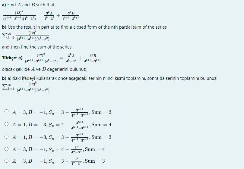 Solved A) Find A And B Such That 34B + (12) 3 A | Chegg.com