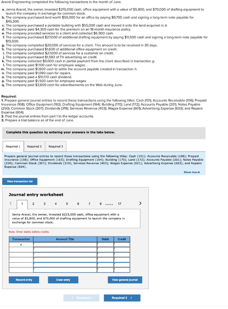 Solved Aracel Engineering completed the following