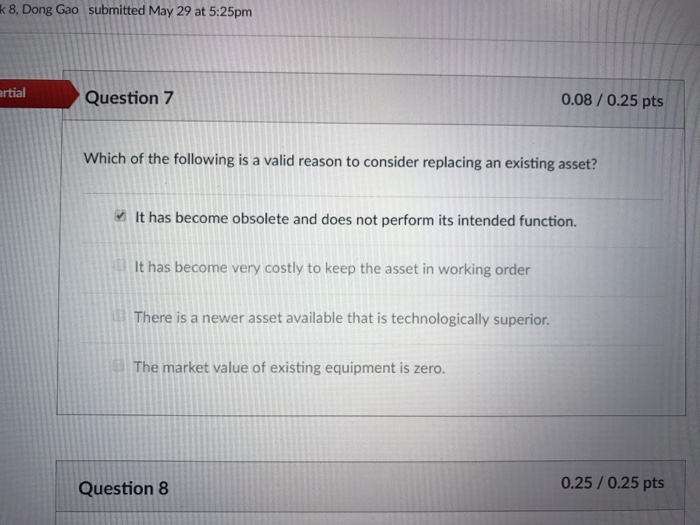 Solved Which of the following is a valid reason to consider | Chegg.com