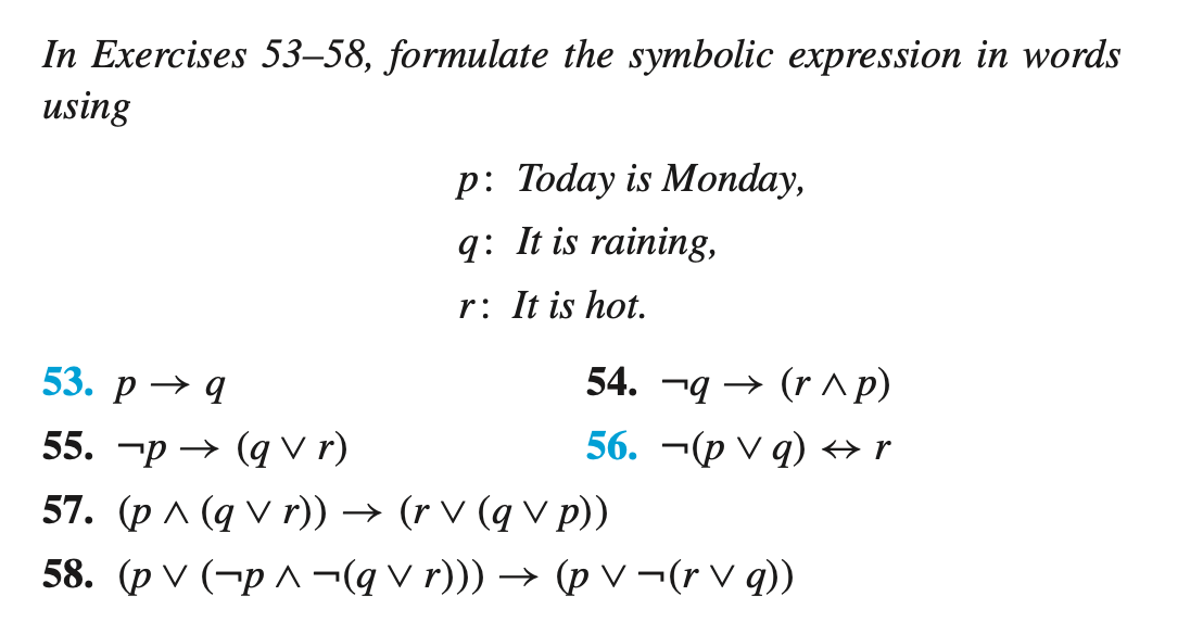 Solved In Exercises 53-58, formulate the symbolic expression | Chegg.com