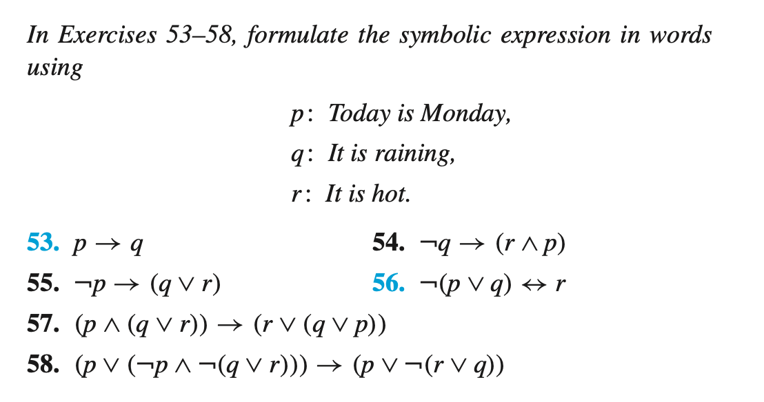 Solved In Exercises 53-58, Formulate The Symbolic Expression | Chegg.com