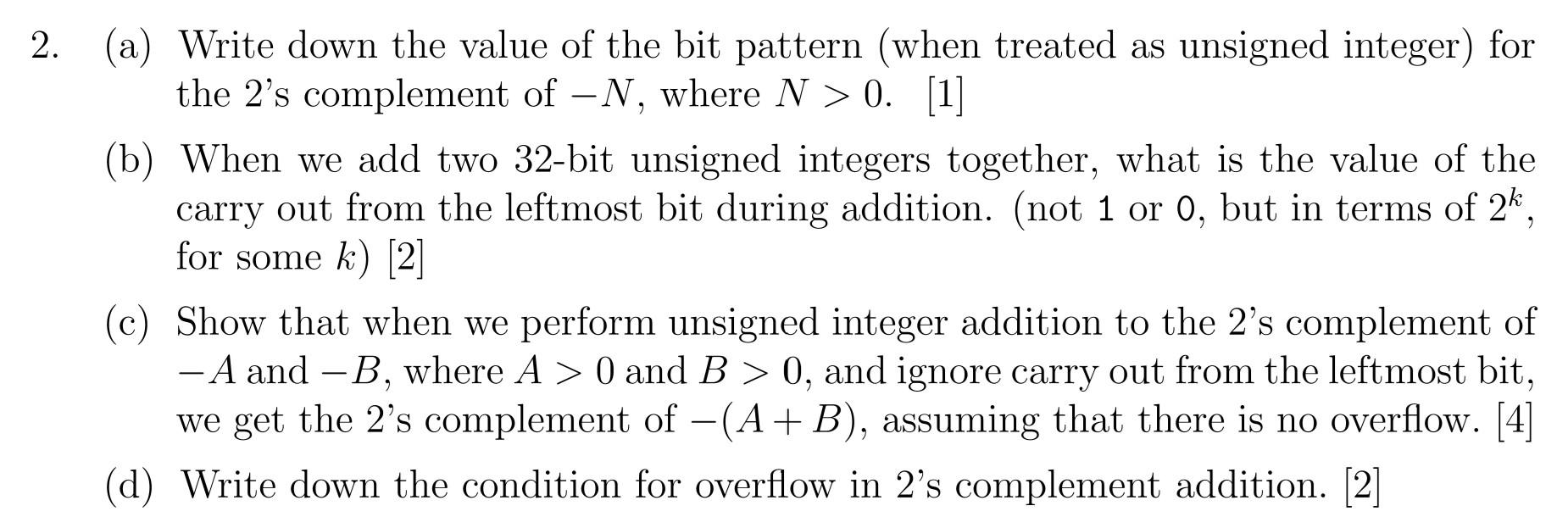 Solved 2 2. (a) Write Down The Value Of The Bit Pattern 