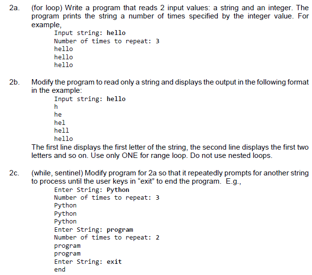 Solved 2a. (for loop) Write a program that reads 2 input | Chegg.com