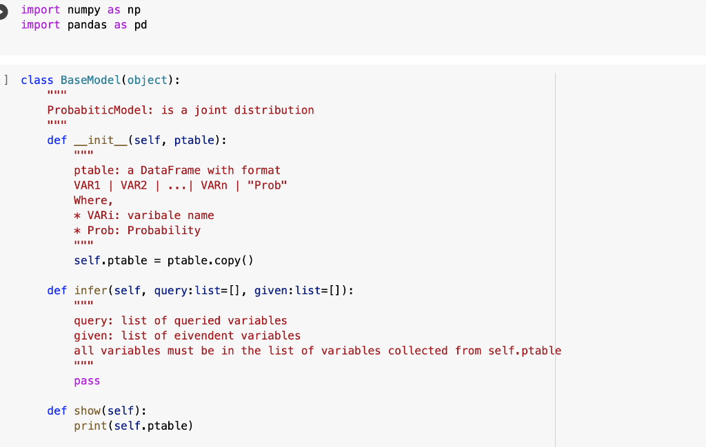 import numpy as np import pandas as pd 1 class | Chegg.com