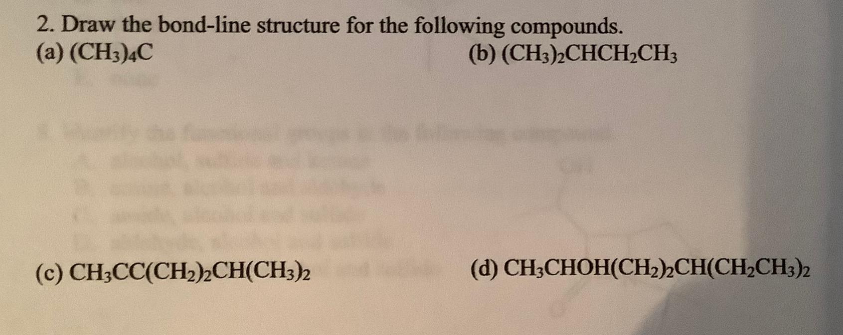 Solved Please provide bond-line structures for these | Chegg.com