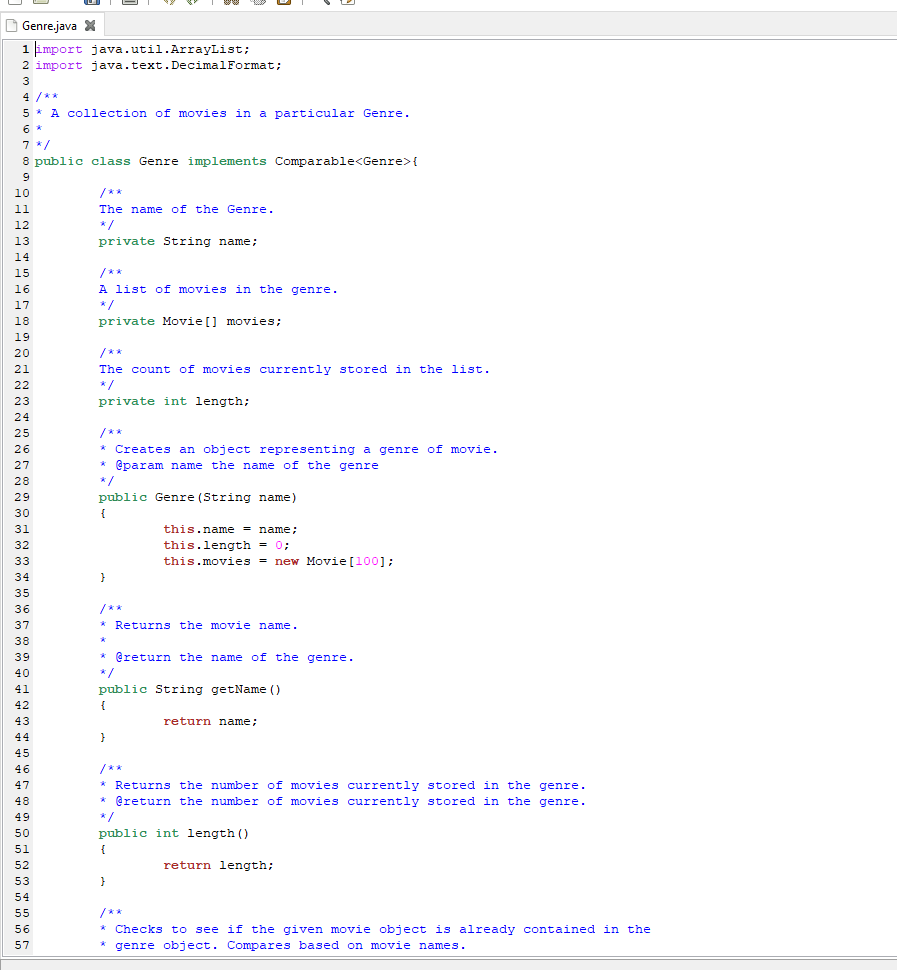 Complete the MovieReporter class. You will complete a | Chegg.com