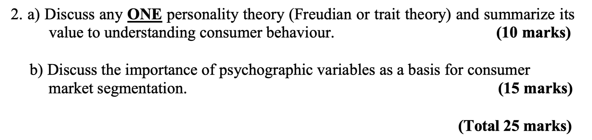 Solved 2. A) Discuss Any ONE Personality Theory (Freudian Or | Chegg.com