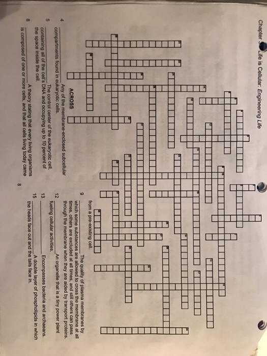 Solved Chapter Life is Cellular: Engineering Life ACROSS Any | Chegg.com