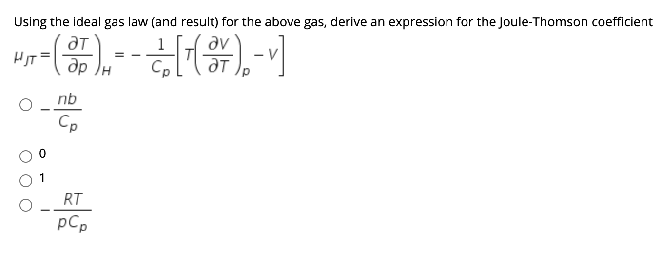 Solved Using The Ideal Gas Law (and Result) For The Above | Chegg.com