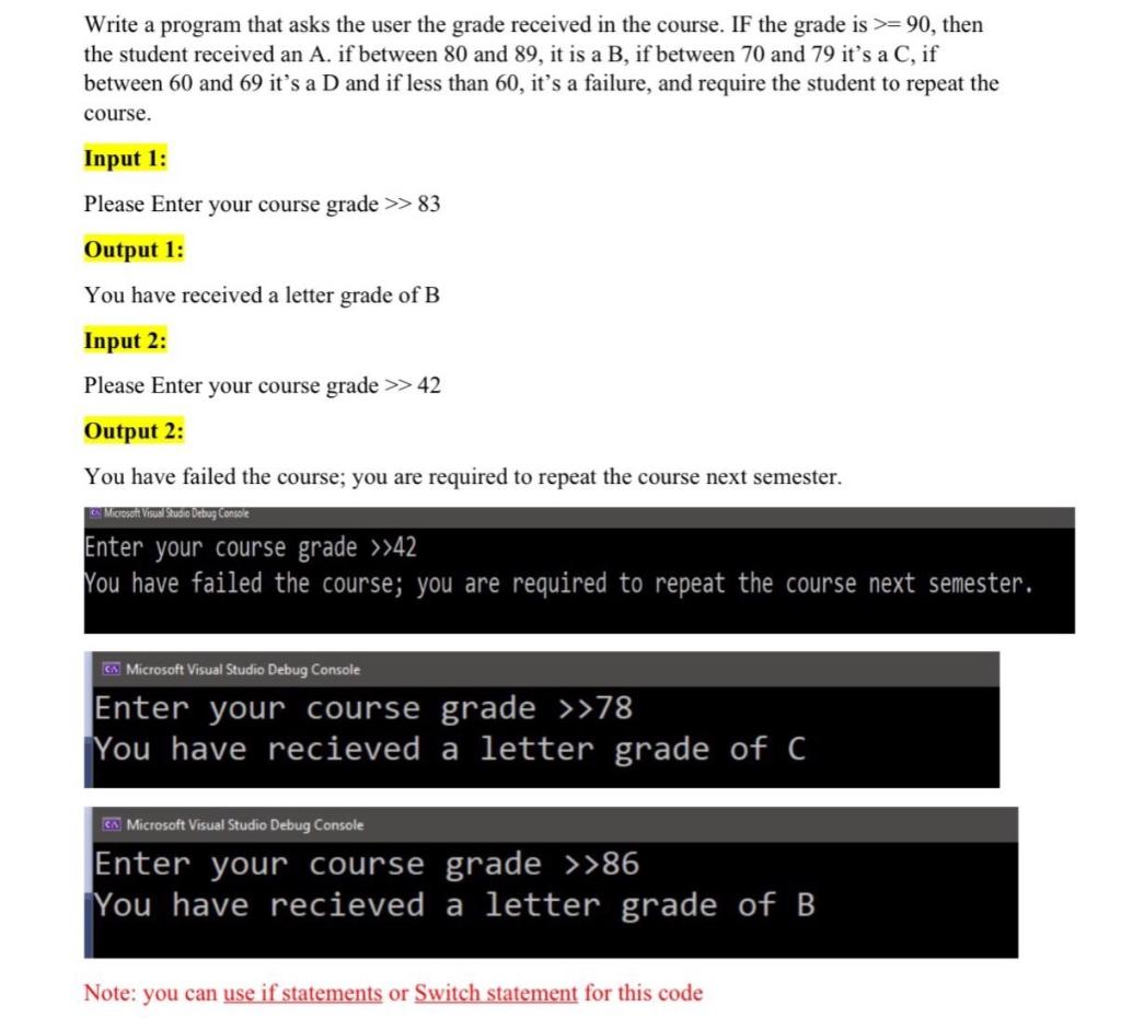 Solved Provide 3 Examples Outputs For Code Use Online Chegg Com